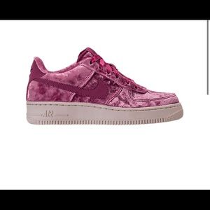 Purple velvet Air Force ones